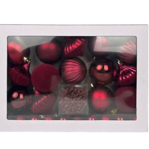 Eglutės žaisliukų rinkinys Christmas Touch Burgundy, 50 vnt.