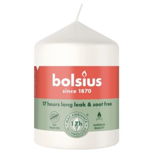 Žvakė, cilindrinė Bolsius, 8/5.8 cm, balta