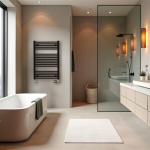 Vanden. rankšl. džiovintuv. Korado, tiesus, juoda, 45x90 cm - Image 2