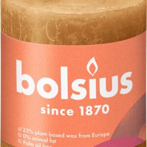 Žvakė, cilindrinė Bolsius Rustic, 8/6.8 cm, ruda