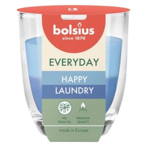 Žvakė, aromatinė Bolsius Happy Laundry, 21 h, Mėlyna/Žydra