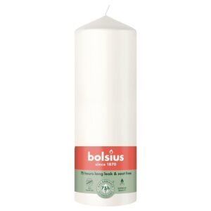 Žvakė, cilindrinė Bolsius, 20/6.8 cm, balta - Image 1