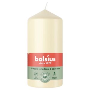 Žvakė, cilindrinė Bolsius, 12/5.8 cm, dramblio kaulo sp.