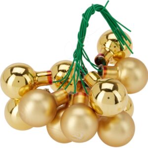 Eglutės žaisliukas, aukso, 2 cm,12 vnt.