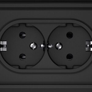 Dvivietis kištukinis lizdas VILMA ST150, mat. juodos spalvos