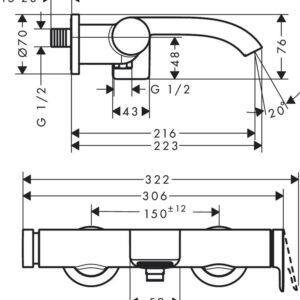 Vonios maišytuvas VIVENIS HANSGROHE BRONZA - Image 2