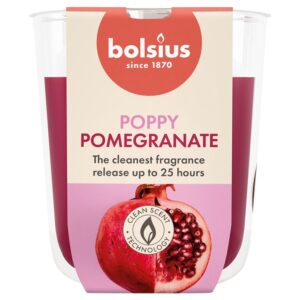 Žvakė, aromatinė Bolsius Poppy Pomegranate, 25 h