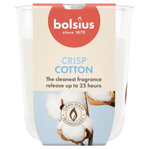 Žvakė, aromatinė Bolsius Crisp Cotton, 25 h, Balta - Image 1