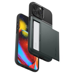 Spigen Slim Armor CS Apple iPhone 15 Pro Case - Dark žalios spalvos - Image 8