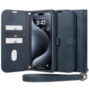Spigen Wallet S Pro dėklas skirtas Apple iPhone 15 Pro - mėlynos spalvos - Image 1