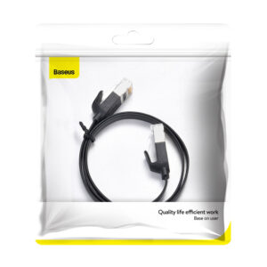 Baseus High Speed ​​flat Ethernet CAT6 RJ45 network cable 1m - juodos spalvos - Image 6