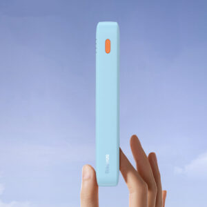 Baseus Airpow 20W 20000mAh Power Bank with baltos spalvos Baseus Simple Series USB-A - USB-C 50cm Cable - mėlynos spalvos - Image 9