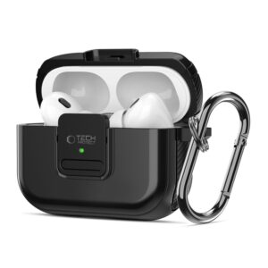Tech-Protect Defender Hook MagSafe dėklas with Carabiner for Apple AirPods Pro 1 / 2 - juodos spalvos - Image 1
