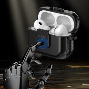 Tech-Protect Defender Hook MagSafe dėklas with Carabiner for Apple AirPods Pro 1 / 2 - juodos spalvos - Image 3