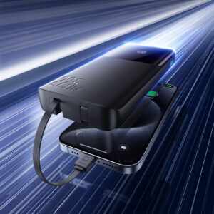 Joyroom JR-PBF19 22.5W 10000mAh Powerbank with Two Built-in Cables - juodos spalvos - Image 8