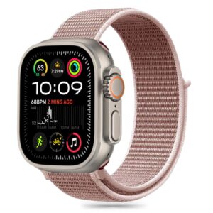 Tech-Protect Nylon apyrankė skirta Apple Watch 6 / 7 / 8 / 9 / 10 / SE (40 / 41 / 42 MM) - rožinės spalvos