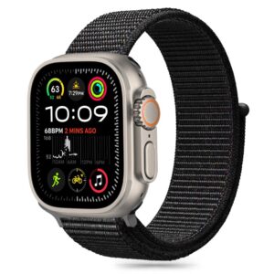 Tech-Protect Nylon apyrankė skirta Apple Watch 6 / 7 / 8 / 9 / 10 / SE (40 / 41 / 42 MM) - juodos spalvos