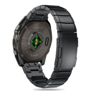 Tech-Protect SteelBand Bracelet for Garmin Fenix 5 / 6 / 6 PRO / 7 / 8 (47MM) / E - juodos spalvos - Image 3