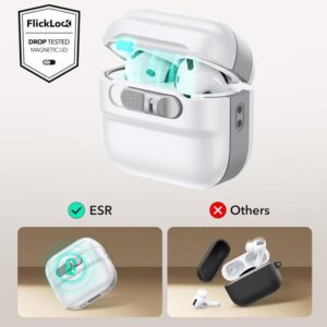 ESR Pulse Halolock Magsafe dėklas skirtas AirPods 4 - baltos spalvos - Image 5