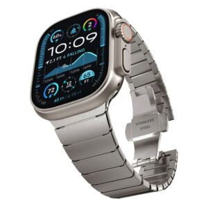 Tech-Protect LinkBand Bracelet for Apple Watch 44 / 45 / 46 / 49 mm - Titanium - Image 2