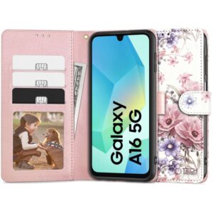 Tech-Protect Wallet dėklas skirtas Samsung Galaxy A16 4G / 5G - rožinės spalvos - Image 1