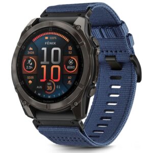 Tech-Protect Nylon apyrankė skirta Garmin Fenix 5X / 5X PLUS / 6X / 6X PRO / 7X / 8 (51 mm) - Blue - Image 2