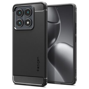 Spigen Rugged Armor dėklas skirtas Xiaomi 14T - Matte juodos spalvos