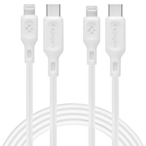 Spigen DuraSync MFi USB-C / Lightning Cable 2-Pack 100cm - baltos spalvos