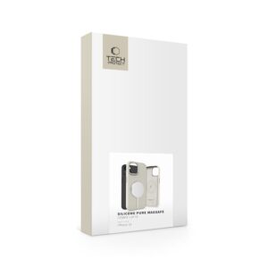 Tech-Protect Silicone PUZ MagSafe Apple iPhone 15 Case - Beige - Image 4