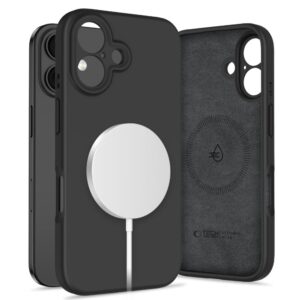Tech-Protect Liquid Silicone MagSafe Apple iPhone 16 Case - juodos spalvos - Image 1