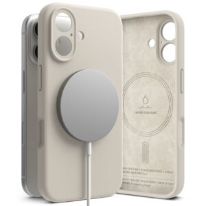 Ringke Silicone MagSafe Apple iPhone 16 Case - Beige - Image 1