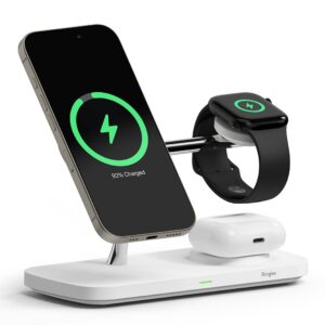 Ringke 3in1 QI2 MagSafe Wireless Charger - baltos spalvos