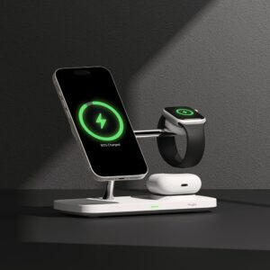 Ringke 3in1 QI2 MagSafe Wireless Charger - baltos spalvos - Image 5