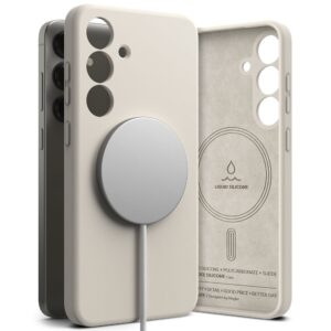 Ringke Silicone MagSafe dėklas skirtas Samsung Galaxy S25+ - Beige - Image 4