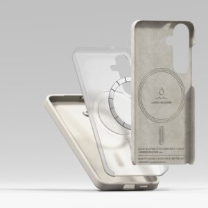 Ringke Silicone MagSafe dėklas skirtas Samsung Galaxy S25+ - Beige - Image 5