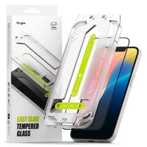 Ringke Easy Slide Apsauginis stiklas 2-pack skirtas Apple iPhone 13 / 13 Pro / 14 / 16e - Clear - Image 1