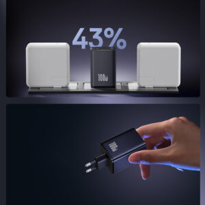 Baseus EnerFill FE11 100W Wall Charger 2 x USB-C + USB-A - juodos spalvos - Image 7