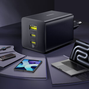 Baseus EnerFill FE11 100W Wall Charger 2 x USB-C + USB-A - juodos spalvos - Image 8