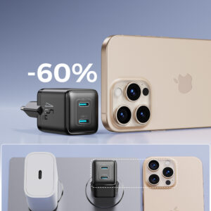 Laidinis įkroviklis Joyroom JR-TCG17 45W 2 x- USB-C (wtyczka EU) - juodos spalvos - Image 4