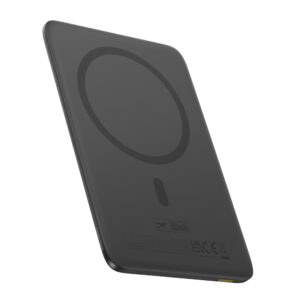 Baseus PicoGo AM41 Ultra-Slim 5000mAh 20W MagSafe Compatible Power Bank with Baseus Simple USB-C 60W 30cm Cable - juodos spalvos