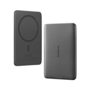 Baseus PicoGo AM41 Ultra-Slim 5000mAh 20W MagSafe Compatible Power Bank with Baseus Simple USB-C 60W 30cm Cable - juodos spalvos - Image 2