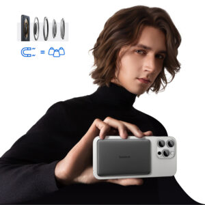 Baseus PicoGo AM41 Ultra-Slim 5000mAh 20W MagSafe Compatible Power Bank with Baseus Simple USB-C 60W 30cm Cable - juodos spalvos - Image 7