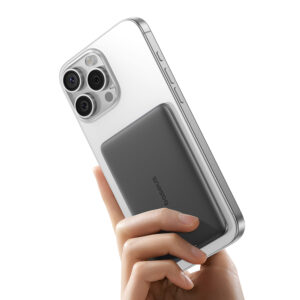 Baseus PicoGo AM41 Ultra-Slim 5000mAh 20W MagSafe Compatible Power Bank with Baseus Simple USB-C 60W 30cm Cable - juodos spalvos - Image 9