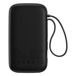 Baseus Qpow2 20000mAh 22.5W Powerbank with Dual Cable with Digital Display + Baseus Simple USB-C 3A Cable 0.3m (juodos spalvos) - juodos spalvos - Image 2