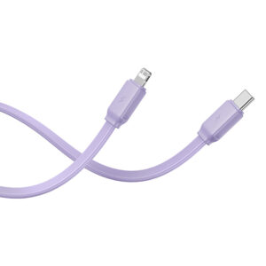 Baseus Qpow2 20000mAh 22.5W Powerbank with Dual Cable with Digital Display + Baseus Simple USB-C 3A Cable 0.3m (baltos spalvos) - violetinės spalvos - Image 6