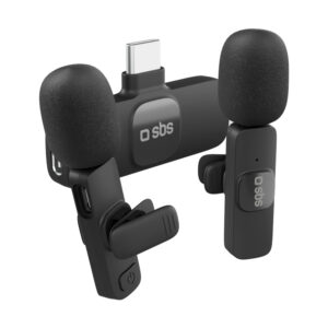 Kit 2 microphones with receiver for video and audio recording - Image 1