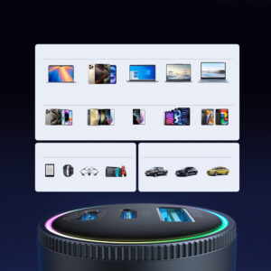 Joyroom JR-CCN07 145W Car Charger 2xUSB-C USB-A + 100W USB-C Cable - Dark Gray - Image 9