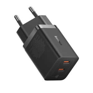 Baseus GaN5 Pro 40W 2xUSB-C Wall Charger - juodos spalvos - Image 5