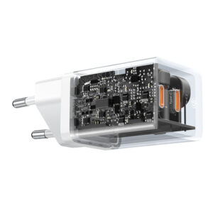 Baseus GaN5 Pro 40W 2xUSB-C Wall Charger - baltos spalvos - Image 6