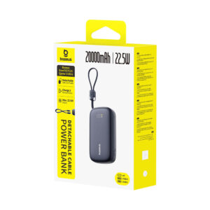 Baseus EnerFill FC21 Qpow 3 Ultra 20000mAh 22.5W Powerbank with Display and Cable Included - juodos spalvos - Image 3